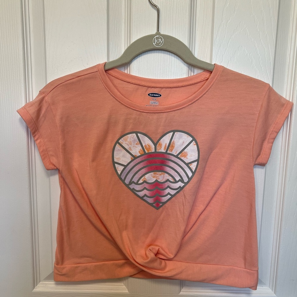 Old Navy girls cropped short sleeve shirt